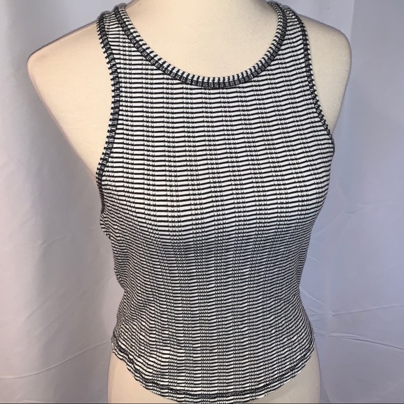 NWT - Free People Jacquard Stripe Crop Tank Top - Picture 4 of 9